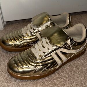 Steve Madden Madrid Metallic Gold Sneakers